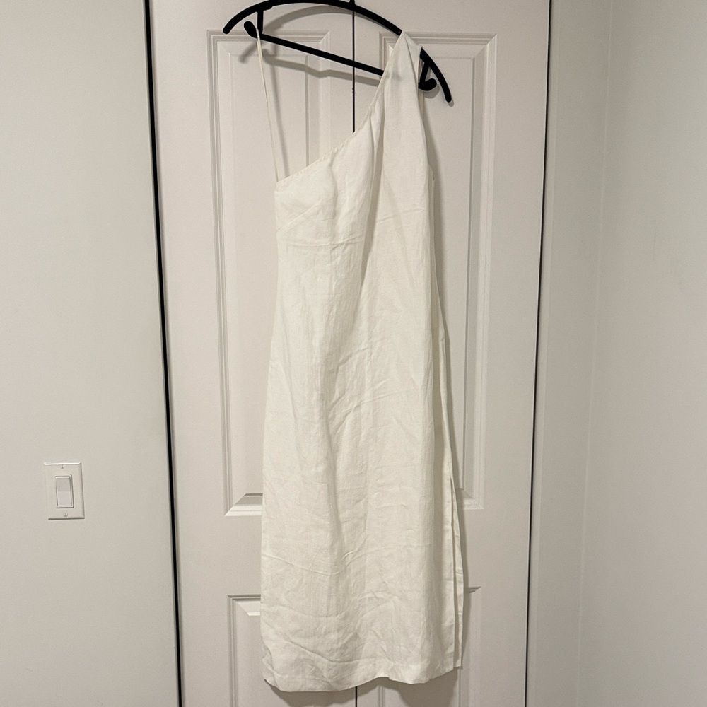 Madewell Textured White One-Shoulder Dress